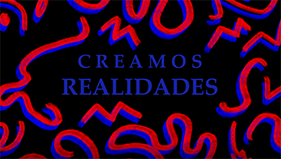 Recorte del video, donde escribe que en la agencia Archemy "creamos realidades"